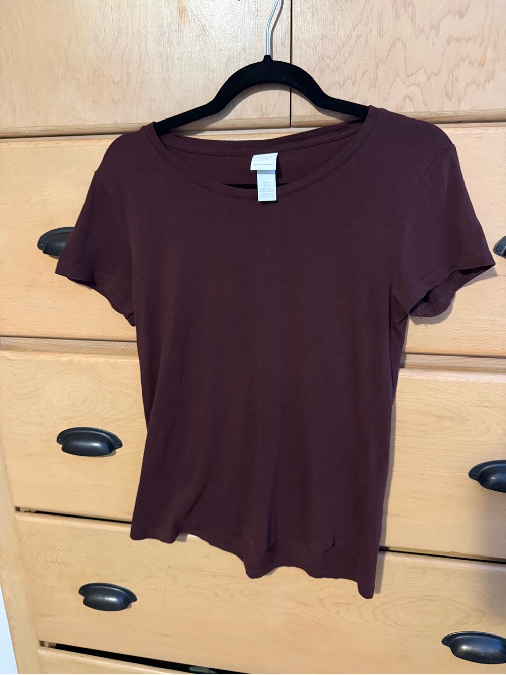 H and M Basics Short Sleeve Burgundy Shirt Size XS
